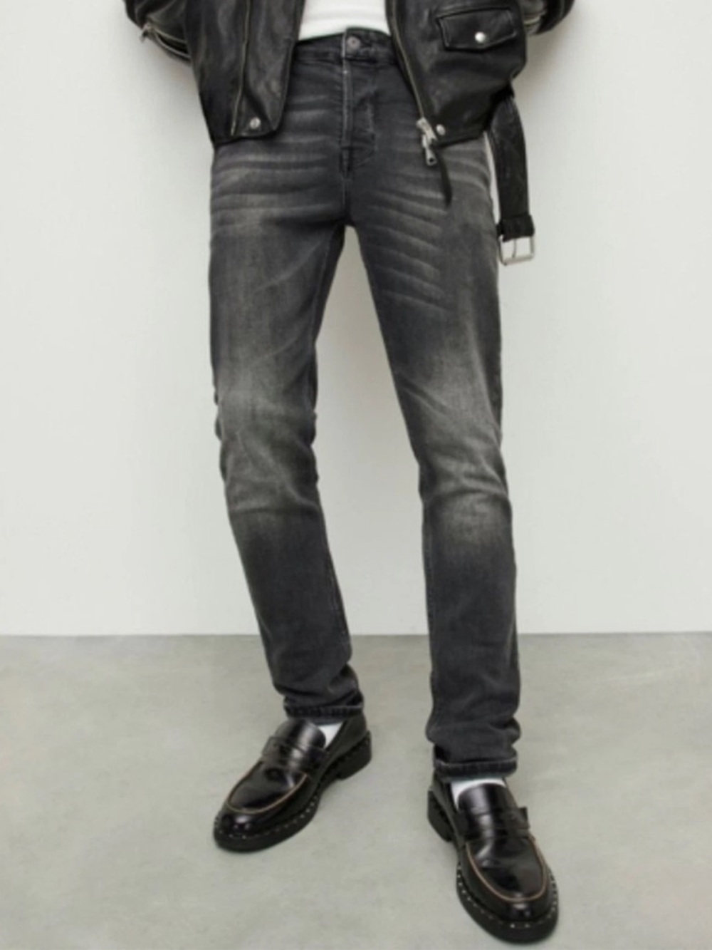 All Saints Denim Men’s Jeans Cigarette Fit Crow Razor Black size Waist 32 $200
